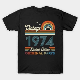 Vintage 1974 50th Birthday Gift For Men Women From Son Daughter T-Shirt